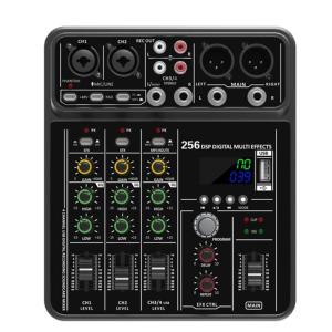 MultiPurpose 4Channel Audios Mixer For Studio Recording Live Streaming With Real Time Monitoring Metal Construction