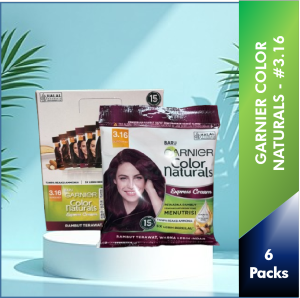【Pack of 6】 #3.16 Burgundy - Garnier Hair Color Naturals Express Cream SACHET Hair Dye