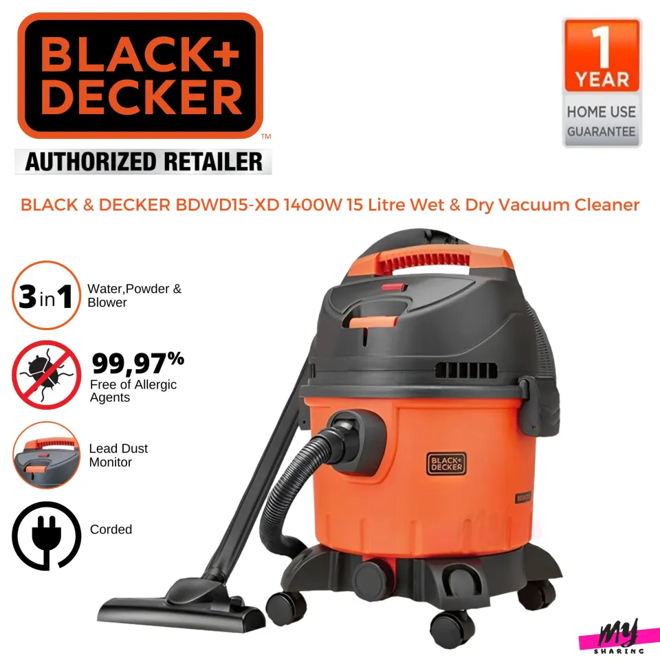 BLACK DECKER BDWD15 XD 1400W 15 Litre Wet Dry Vacuum Cleaner