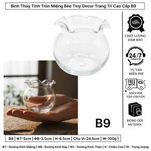 Lọ - Bình Thủy Tinh Hình Chum Viền Hoa Chậu Decor Trang Trí Tiểu Cảnh Dáng Bầu Dục Miệng Bèo - BDBEON
