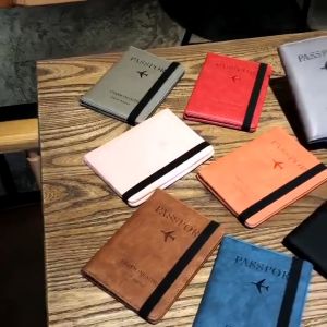 ABC MAISON Passport Holder Card Holder Multifunction Travel Cards Organizer PU Leather