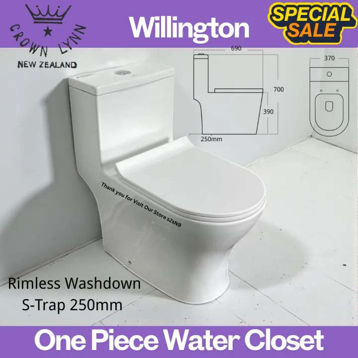 Crown%20Lynn%20Willington%20One%20Piece%20Water%20Closet%20Rimless%20Washdown%20S-Trap%20250mm%20Come%20with%20PP%20Soft%20Close%20Seat%20Cover%20-%20Image%203