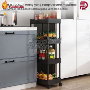 Rak Troli Rak Susun Rak Dorong Rak Yoyo Tabitha Kanzai Rak Minimalis Serbaguna dengan Roda