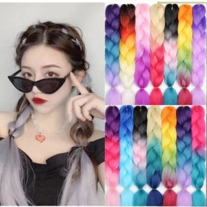 ไหมถักผม แฮร์พีช ผมเปีย ไหมถักผม เฉดสี ไหมถักเปีย ไหมไฟเบอร์ ไหมต่อผม ยาว 60cm 100g+ (พร้อมส่ง)