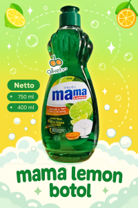 Mama Lemon Sabun Cuci Piring 750 ml - 400 ml Extra Clean Anti Bacterial Agent Food Grade Hilangkan Lemak & Bau Amis - Buah