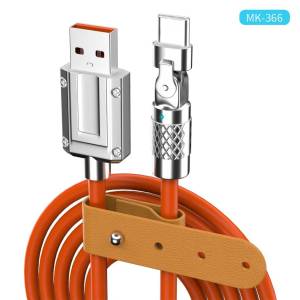 BISEN MK-366 Charger Data Cable 180 Degree Rotation Game Cable Liquid Silicone for Iph Micro Type-c