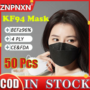 ZNPNXN KF94 mask KF94 Cloth Face Mask Washable KF94 Mask Original 50 Pcs Korea 10/50PCS 4 Ply KF94 Korean Version Face Mask Washable pm2.5 Reusable Protective