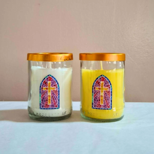 GLASS CANDLE WITH GOLD RIM 125g - SMOKELESS | CLEAN BURNING - SOLD PER PC. by CraftCandle