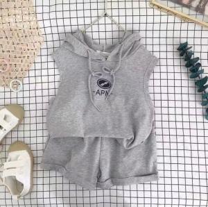 setelan baju kaos hodie lexbong apn dan celana pendek anak laki laki dan perempuan 1-5 tahun terbaru dan terlaris/outfid anak bayi keren dan kekinian