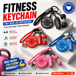 Pvc Gym Keychain Dumbbell Pendant Bag Charm Backpack Zipper Tag Lightweight Gift