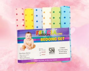 Bedong Bayi Felicia rainbow polkadot warna MUDA isi 6
