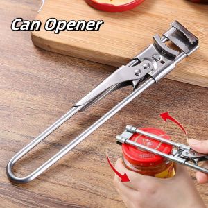 Non-slip Stainless Steel Can Opener Jar lid opener Adjustable Bottle Opener Heavy Duty Adjustable Can Opener Stainless Steel Bottle Cover Remover Jar Lid Opener for Home Bar