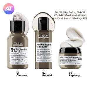 GộiDưỡng Chất Xả Hấp Dầu LOréal Absolut Repair Molecular Giúp Phục Hồi Và Tái Tạo Tóc Cấp Phân Tử