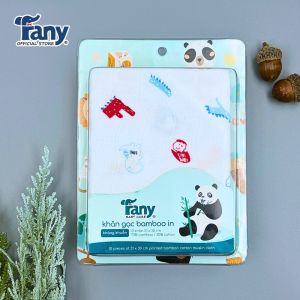 FANY - KHĂN GẠC HỘP BAMBOO IN GẤU 31 X 30 CM KHÁNG KHUẨN