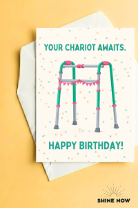 Funny Birthday Card – “Your Chariot Awaits” | Humour Happy Birthday Card