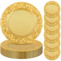 Gold Charger Plates Set 13 Inch Round Charger Plate Bulk Plastic Charger for Dinner Wedding Party Event Table Setting Decoration Plates With Engraved Baroque Design Rim Antique Plate Chargers for Dinner Plates Dinner Chargers. 