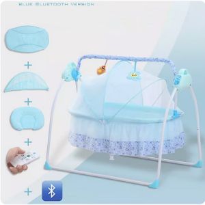 COD baby electric Rocking chair cradle baby music multi-function folding remote control 4 piece set