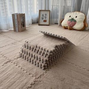 [READY STOCK] Plush Puzzle Foam Floor Mat for Kids/Plush floor mat/Spliced floor mat/Plush Spliced floor mat