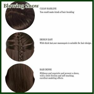 Blowing Professional Manequin head Human Hair Barber Practice Hairstyle Hairdresser Doll