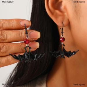 [COD] Modingdue Gothic Vampire Bat Earrings For Women Vintage Red Water Drop Pendant Earring Halloween Pagan Witch Ear Jewelry Gift