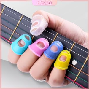 Jozoo 5pcs Silicone Non-slip Finger Guards Guitar Fingertip Protector Fingerstall Guitar Press Accessories