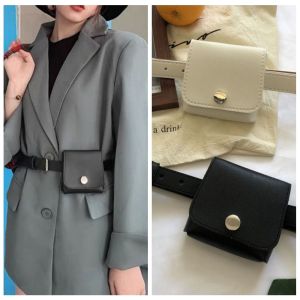 CURIO12 พียู PU กระเป๋าคาดเอวผู้หญิง กระเป๋าใส่เงิน สไตล์เกาหลีแบบ กระเป๋าใส่บัตรขนาดเล็ก แฟชั่นสำหรับผู้หญิง สีทึบทึบ กระเป๋าเข็มขัดผู้หญิง สำหรับผู้หญิง