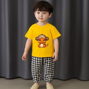 SABEELA - SETELAN CHARMANDEK ANAK TERBARU / SETELAN ANAK DINO TARTAN 1-3 TAHUN