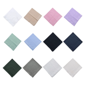 Stylish Pocket Handkerchief Solid Color Hankies 16x16inch Large Bandana High Absorbency Pocket Towel