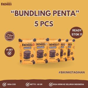 Krenies - Brownies Krekres Crispy Paket Penta 5 pcs Varian Random