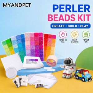 Perler Beads Kit Fuse Beads Set Pixel Art Craft Hobby For Kids Adults 5mm 26mm 24 48 Colors