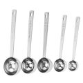 CATIYAHA 5/10/15/20/30ML Measuring Spoon Stainless Steel Thicken Coffee Scoop Durable Blending Powder Spoon Powdered Milk. 