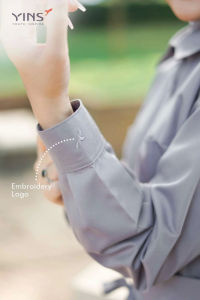 YINS ITU 096 Tunik Wanita Bahan Toyobo Dark Brown Khaki Light Grey Variasi Obi Belt Kerja Kuliah NEW