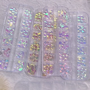 Multi Shapes Resin Rhinestones for 3D Nails Art Decorations Heart Bear Round FlatBack Nail Crystals Gems for w/