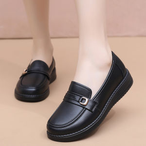 Free Shipping 2026 New Spring And Autumn WomenS Loafers Faux Leather Waterproof Soft Sole Non-Slip Flat Comfortable And Casual Leather Shoes For Women