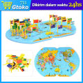 Mainan Peta Dunia  Anak Peta Dunia Bendera Knowledge The World With Flag. 