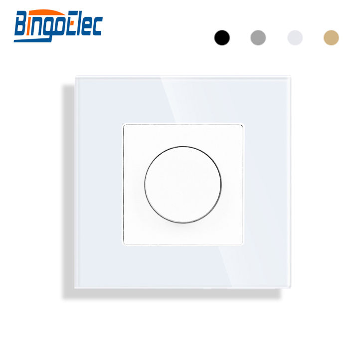 Bingoelec Dimmer Light Switch Glass Mechanical LED Dimmable Wall