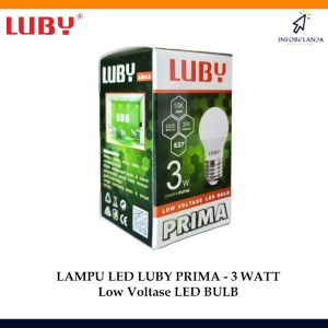 Bohlam Lampu LED Luby Prima 3 Watt Cahaya Putih Low Voltase A-Bulb SNI
