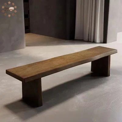 【SG⚡】Office Bench Dining Chair Nordic Chinese Style Solid Wood Internet Famous Simple Modern Long Board