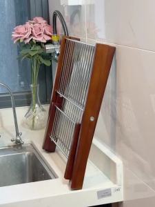 mv1 1pc Bowl and Dish Drain Rack 304 Stainless Steel Kitchen Foldable Household Bowl and Dish Water Cup Storage Rack 7Z4B9