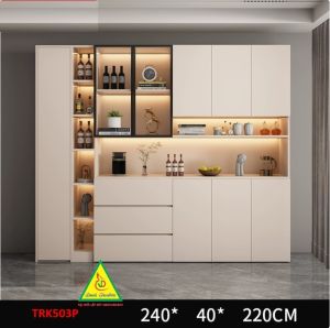 Tủ Rượu Trang Trí Phòng Khách Bằng Gỗ MDF Cánh Kính – Sang Trọng - Hiện Đại TRK503(1) - NỘI THẤT LẮP RÁP VIENDONGADV