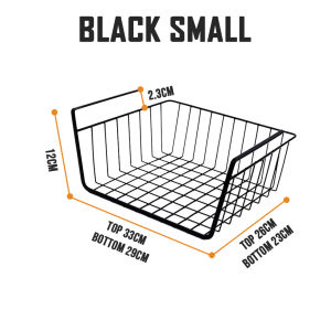 SG Under Shelf Hanging Basket Multifunctional Storage Organizer Cabinet Cupboard Wardrobe Bathroom Shelf Food Rack Kitchen Box Organiser Home Desk Sundries Seasoning Multipurpose For Pantry Wire Bin