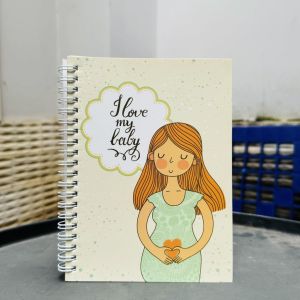 Sổ Tay Notebook ghi nhật ký mẹ và bé - I Love My Baby (Gáy Lò Xo) Minh Long Book
