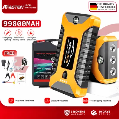 Car Jump Starter 99800mAh / 12V Booster Car Start Supply Portable USB Charger Multi-function Rechargeable Emergency Power bank With Air Pump Starting Device Battery Chargers Car Jumper Starting