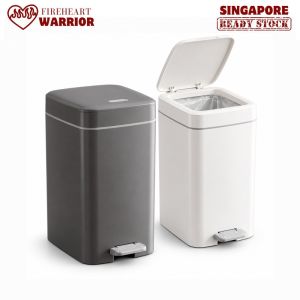 【Fireheart Warrior】 Pedal Trash Bin Press to Open Waste Bin with Lid for Bathroom Kitchen and Bedroom 10L 15L 20L