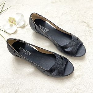 GIÀY nữ hở mũi da thật đế xuồng BINNA-18 giày da mềm êm chân đế chống trơn trượt phối đồ công sở đẹp