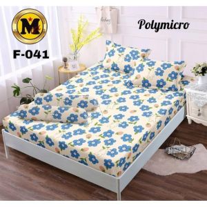 Sprei Oneset Motif Abstrak Bunga Purple Homemade Katun Microdispers Premium Size 90x200 - 120x200