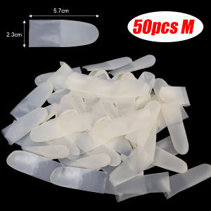 100PCS Ultra-Thin Latex Disposable Finger Cover Transparent Frosted Anti-Slip Anti-static Finger Cots Non-Stretching Fingertip Protection Gloves Multi-Function Manicure Tool Work Finger Cover