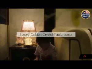 Luxury LED Golden Crystal Table Lamp Wedding Gift Living Room Deco Bedside Table Lamp Lampu Hiasan Meja Kristal 金色魔方水晶台灯