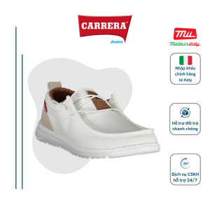 Giày Lười Moca Nam Carrera Jeans Thiết Kế Trẻ Trung Màu Trắng - Nhập Khẩu Chính Hãng Từ Italy - CAM11101C_BIANCO