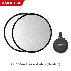 30cm 2in1 Multi-Disc Diffuers Light Round Reflector With Bag Portable Collapsible Silver Gold White for Photography Studio